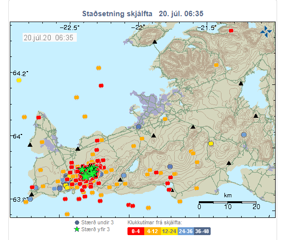 Fjöldi skjálfta hefur orðið á Reykjanesi síðustu klukkustundir.