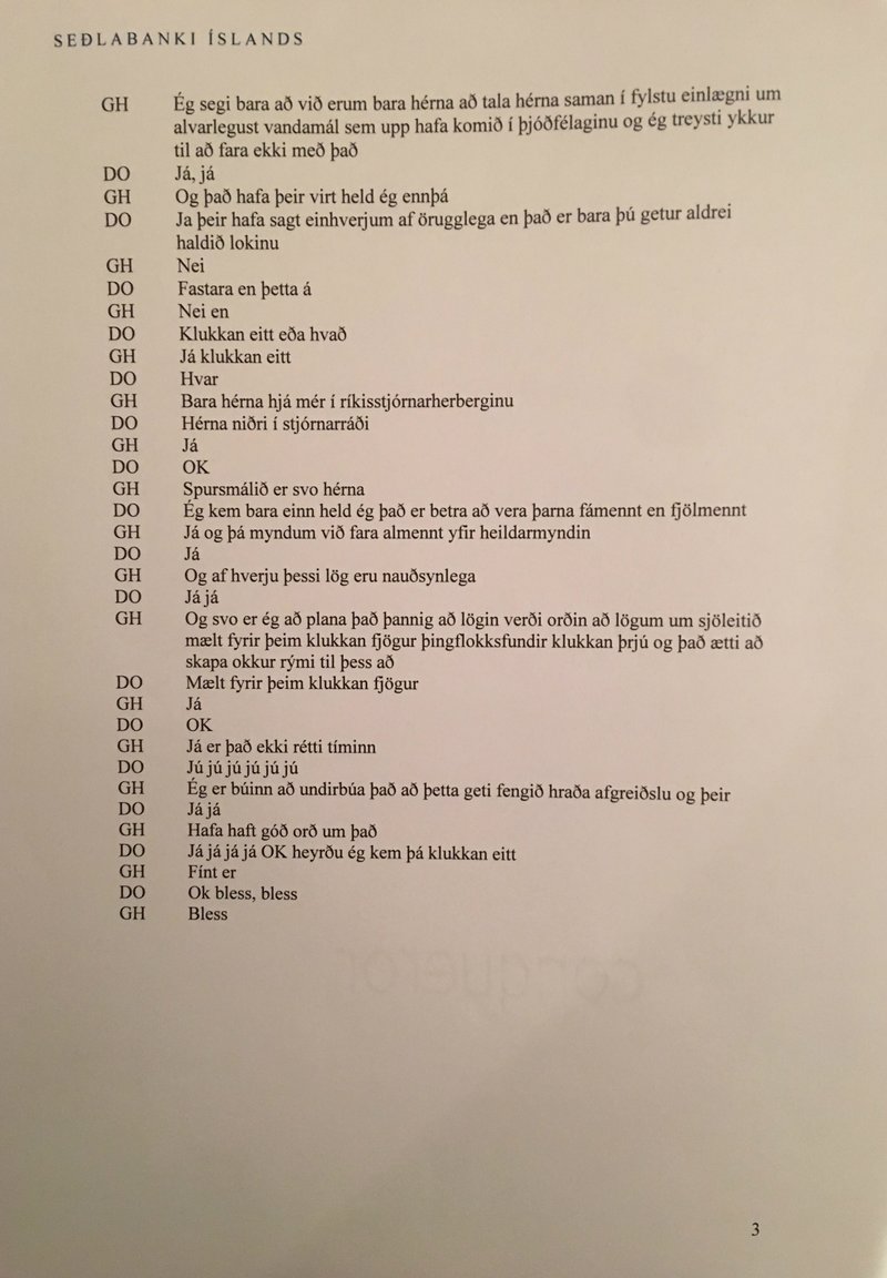 Endurrit af símtali Davíðs og Geirs, síða 3.