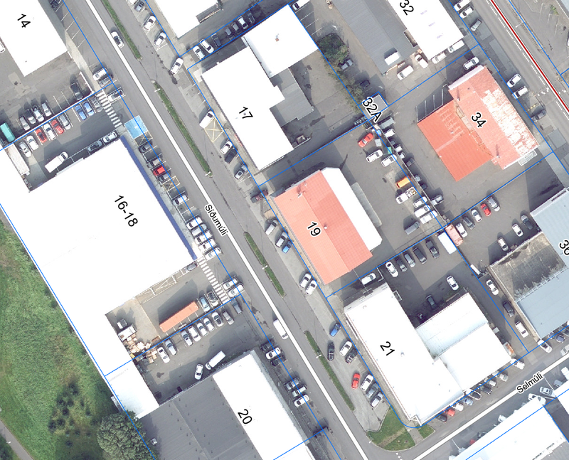 Í Síðumúlanum er „aukagatan“ nær öll á borgarlandi og þar með stæðin innan hennar líka. Skjáskot úr borgarvefsjá.