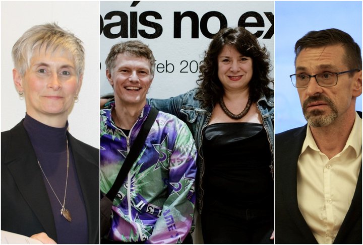 Sigríður Friðjónsdóttir, ríkissaksóknari, listafólkið Ólafur Ólafsson og Libia Castro og Helgi Magnús Gunnarsson, vararíkissaksóknari.