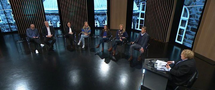 Formenn flokka sem náðu manni inn á þing, fyrir utan formann Miðflokksins, ræddust við í Silfrinu í morgun.