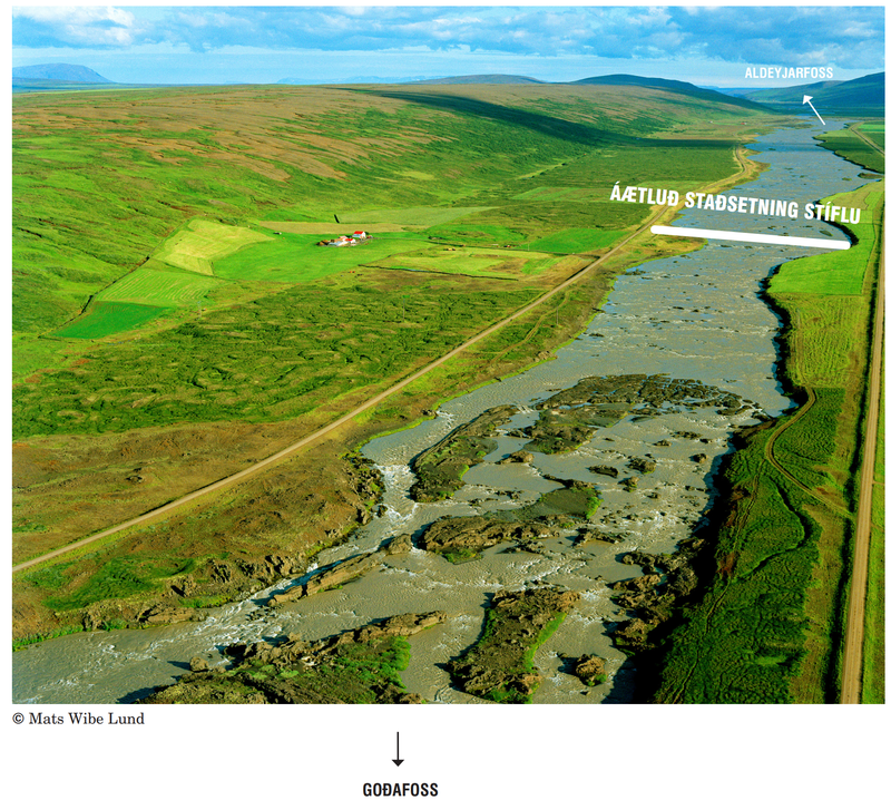 Einbúavirkjun er fyrirhuguð í landi tveggja jarða í Bárðardal, um sjö kílómetrum ofan Goðafoss.