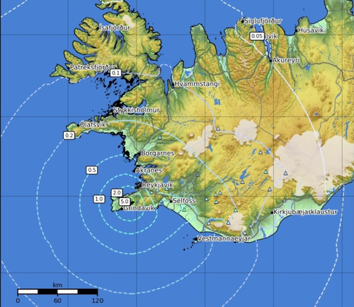 Stærsti skjálftinn í morgun var 5,7 stig.
