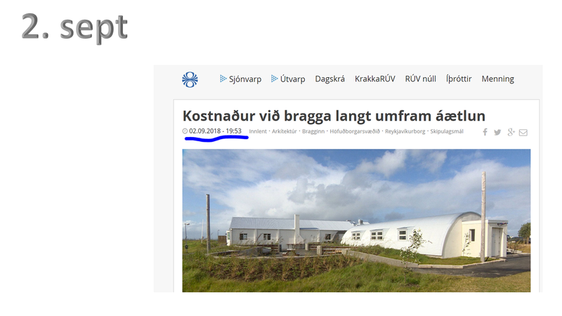 Ein af fyrstu fréttum fjölmiðla um Braggamálið