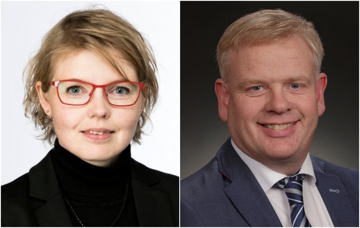 Steinunn Þóra Árnadóttir þingmaður Vinstri grænna og Haraldur Bendiktsson þingmaður Sjálfstæðisflokksins.