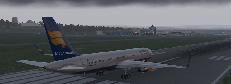 Svandís í kvöldbirtunni í Reykjavík tilbúin til flugtaks.