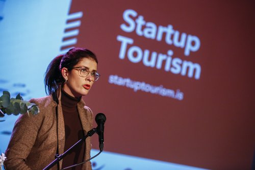 Þórdís Kolbrún Reykfjörð Gylfadóttir, ráðherra ferðamála, flutti erindi á lokahófinu.