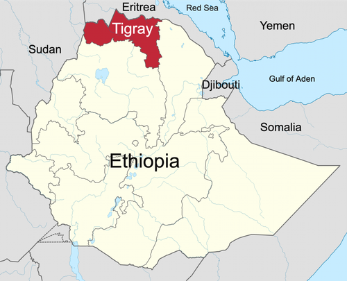 Tigray-hérað er nyrst í Eþíópíu og á landamæri að Erítreu og Súdan.