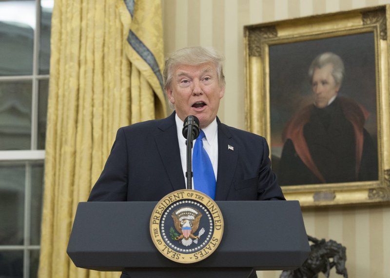 Andrew Jackson er með umdeildari forsetum Bandaríkjanna. Annar úr þeim hópi lét setja upp málverk af Jackson á skrifstofu sinni.