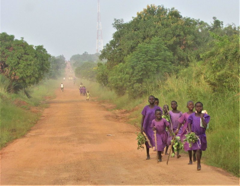 Börn á leið heim úr skólanum í norðurhluta Úganda Mynd: Sunna Ósk Logadóttir