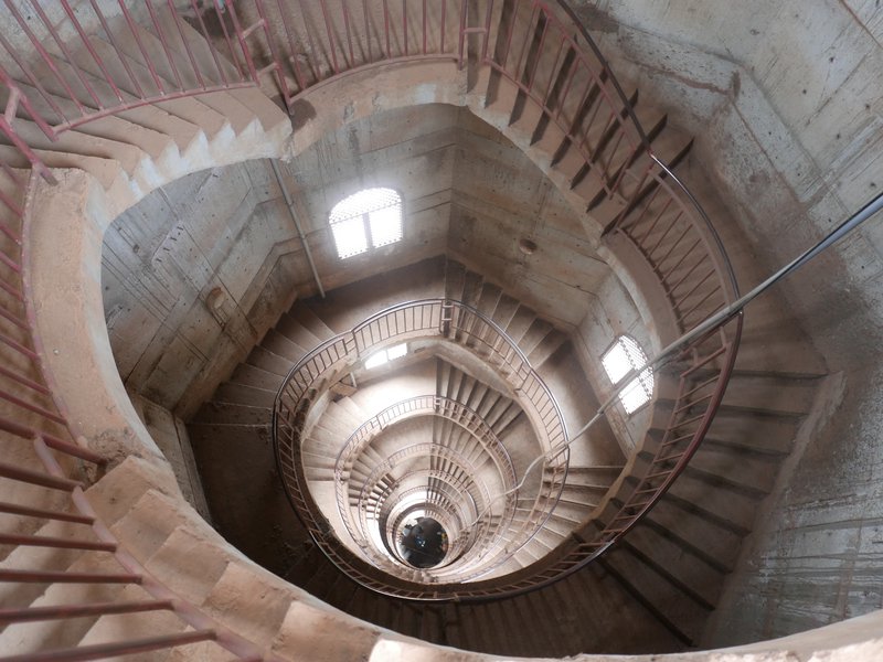 Það eru 272 þrep upp turninn við mosku Gaddafís. Mynd: Sunna Ósk Logadóttir