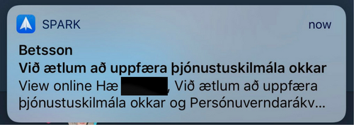 Betsson uppfærir þjónustuskilmálana.