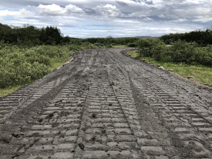 Frá vegaframkvæmdum í Vesturdal.