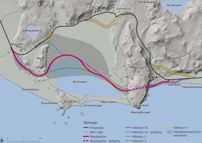 Valkostirnir sem settir eru fram af Vegagerðinni.