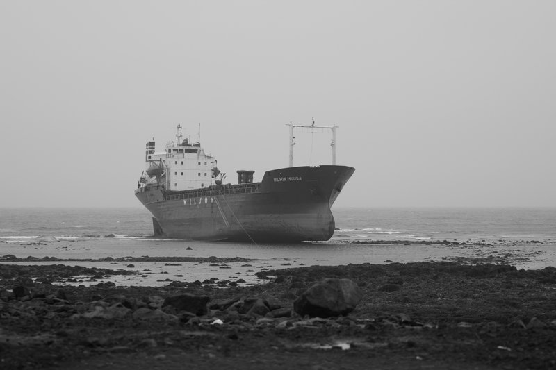 Wilson Muuga sat fast á strandstað skammt frá Sandgerði í um fjóra mánuði. Mynd: Flickr/breyr