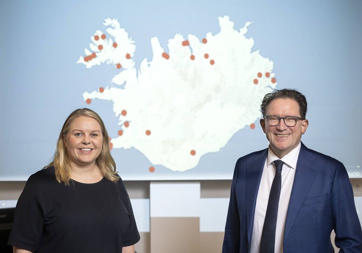 Kristján Þór Júlíusson, sjávarútvegs- og landbúnaðarráðherra og Gréta María Grétarsdóttir, formaður stjórnar Matvælasjóðs.