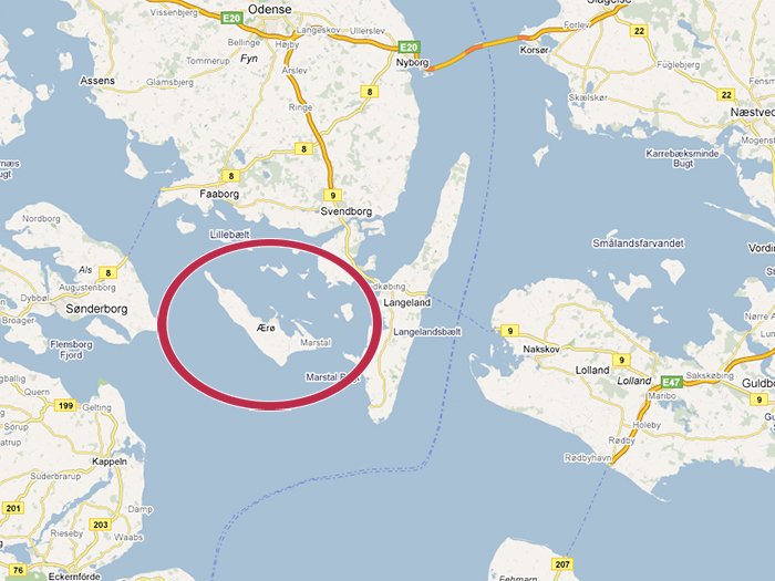 Ærø í Danmörku Mynd: Aeroeisland.com
