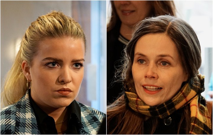 Áslaug Arna Sigurbjörnsdóttir dómsmálaráðherra og Katrín Jakobsdóttir forsætisráðherra.