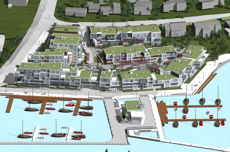 Fyrirhuguð byggð á reitnum verður á 2-5 hæðum, alls 160 íbúðir, samkvæmt vinnslutillögunni. Mynd: Atelier