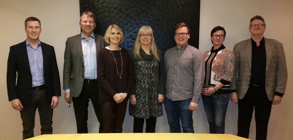 Bæjarstjórn Seltjarnarness. Sigrún Edda Jónsdóttir er þriðja frá vinstri á myndinni.