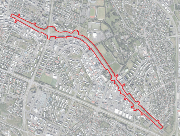 Svæðið sem verður undir í skipulagsferlinu sem er framundan.