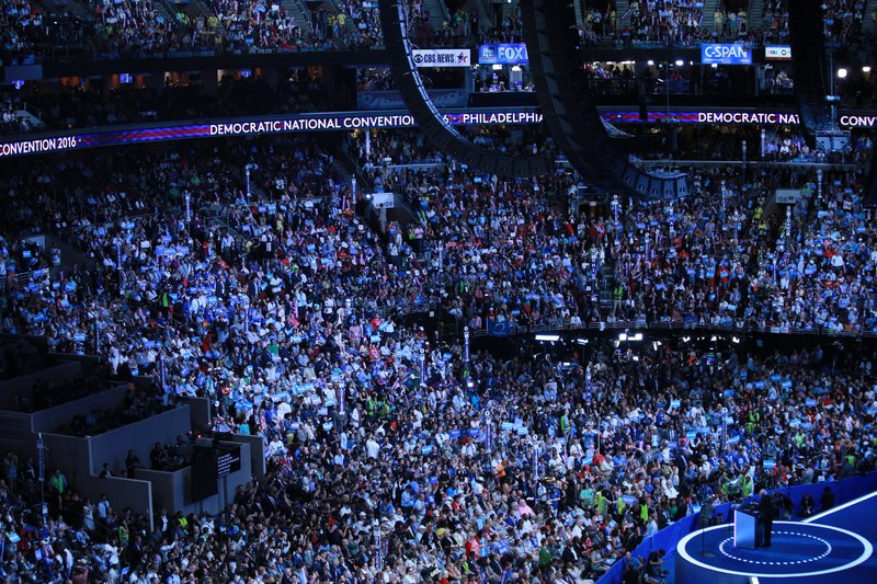 Bernie Sanders ávarpaði flokksmenn.