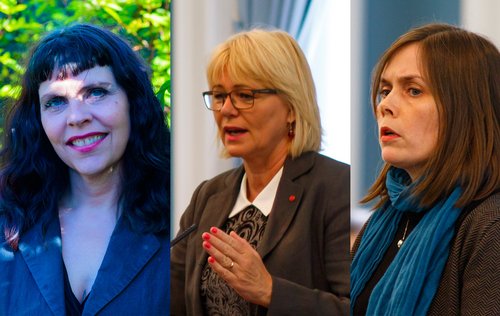 Birgitta, Oddný og Katrín vilja ekki vinna með Sjálfstæðisflokknum.  