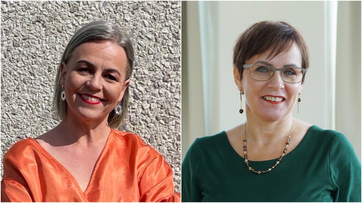 Hólmfríður Árnadóttir menntunarfræðingur og Bjarkey Olsen Gunnarsdóttir þingflokksformaður Vinstri grænna. Þær leiða lista flokksins í Suður- og Norðausturkjördæmum.