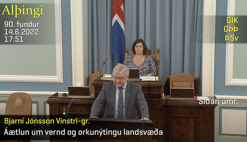 Bjarni Jónsson í upphafi ræðu sinnar. Mynd: Alþingi/skjáskot