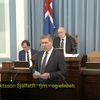 Bjarni Benediktsson, fjármála- og efnahagsmálaráðherra, í pontu Alþingis í morgun.