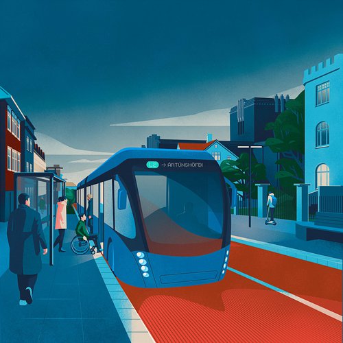 Teikning: Borgarlína