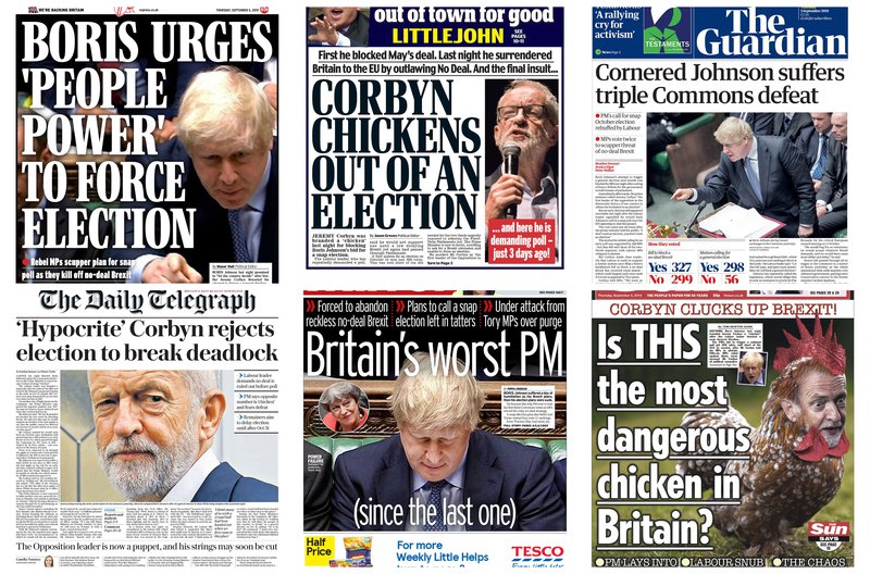 Blöðin í Bretlandi Mynd: Samsett