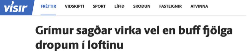 Skjáskot af vef Vísis