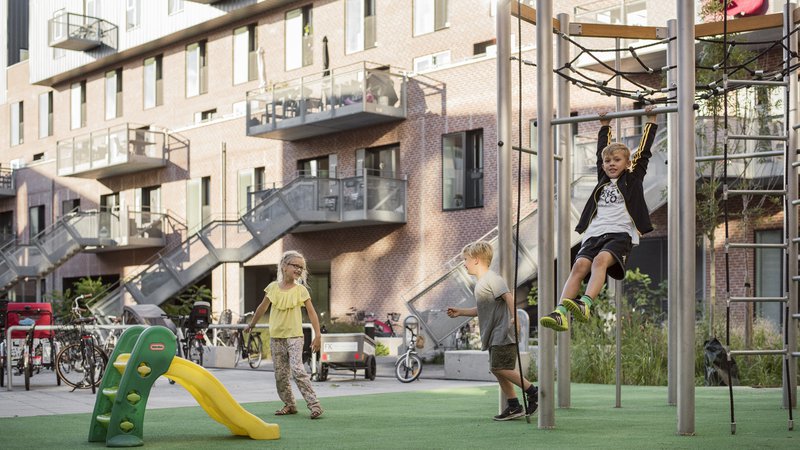 Nýjar almennar íbúðir í Ny Ellebjerg í Kaupmannahöfn. Mynd: Vandkunsten arkitekter.