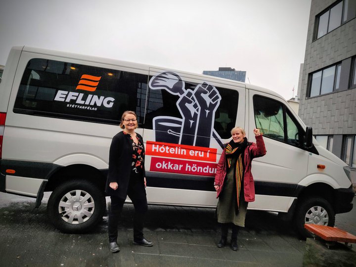 Hér má sjá Drífu Snædal, fyrrverandi forseta ASÍ, og Sólveigu Önnu Jónsdóttur, formann Eflingar þegar betur áraði i samskiptum þeirra á milli.