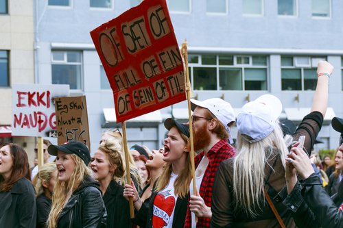 Mynd frá druslugöngunni