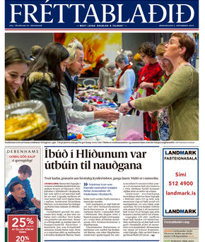 Forsíða Fréttablaðsins 9. nóvember.