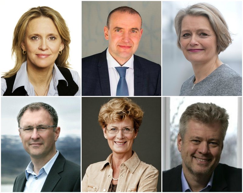 Þorgerður Katrín Gunnarsdóttir, Guðni Th. Jóhannesson, Guðrún Nordal, Eiríkur Björn Björgvinsson, Sigrún Stefánsdóttir og Stefán Jón Hafstein.