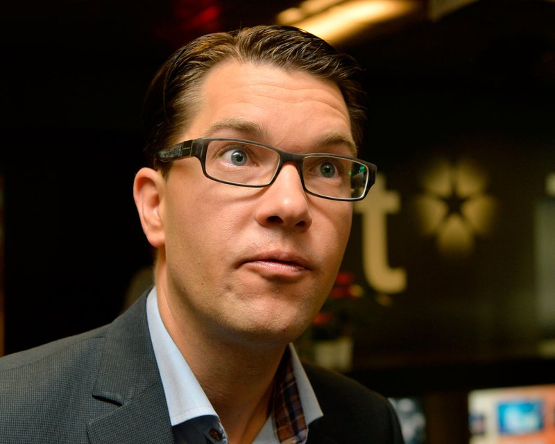 Hraður vöxtur Svíþjóðardemókrata, undir stjórn Jimmy Åkesson, hefur spilað stórt hlutverk í að skapa þá stöðu sem er uppi í sænskum stjórnmálum. MYND/EPA