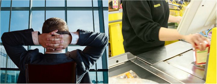 forstjóri og kassastarfsmaður