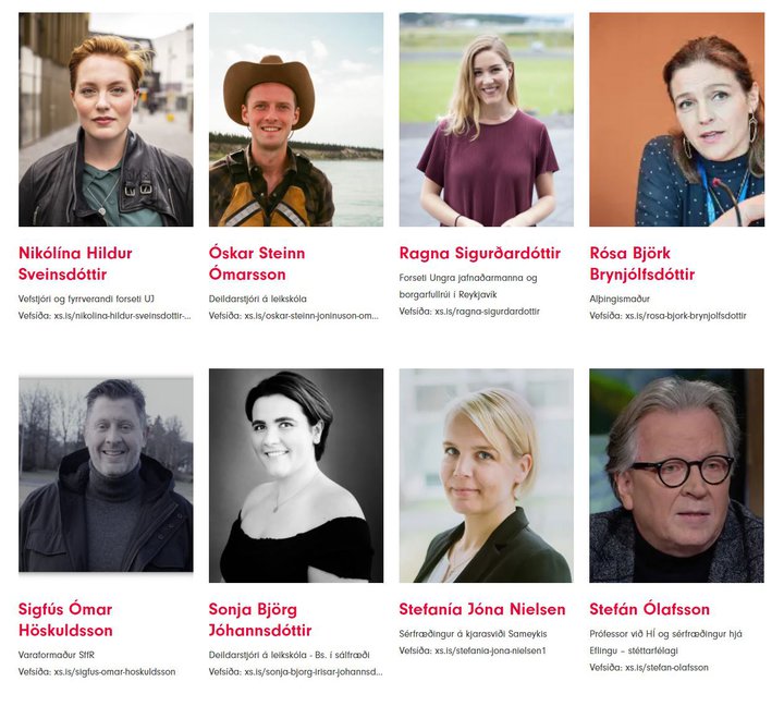 Hluti frambjóða Samfylkingarinnar í Reykjavíkurkjördæmunum tveimur.