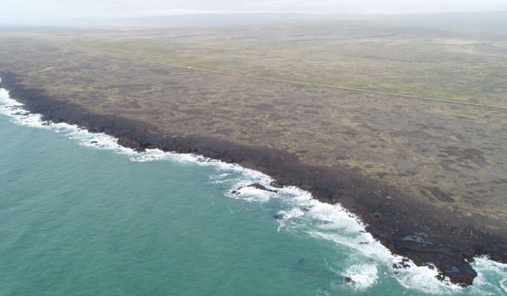 Fyrirhugað uppbyggingarsvæði landeldis Geo Salmo er við bergbrúnina vestan Þorlákshafnar.