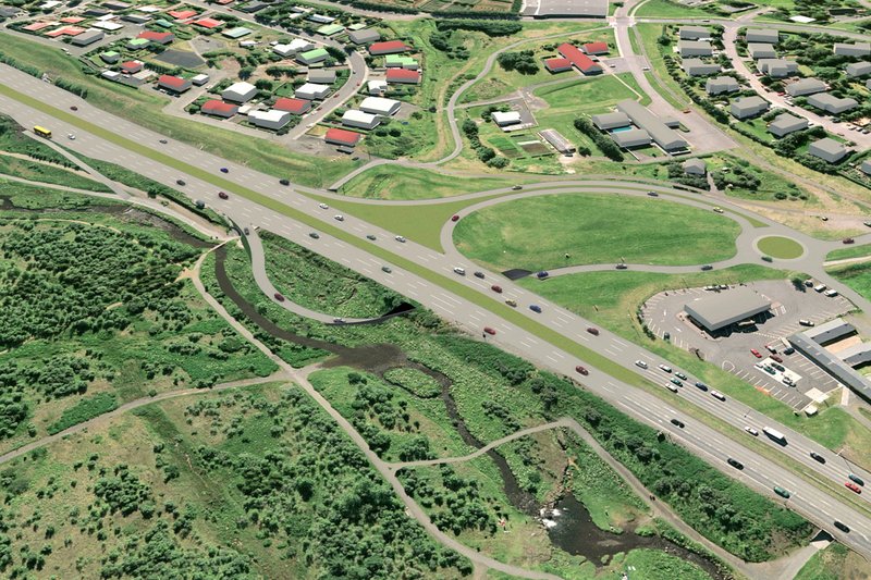 Ein af hugmyndum Vegagerðarinnar. Þarna er ekki gert ráð fyrir vinstri-beygju frá Bústaðavegi inn á Sæbraut.