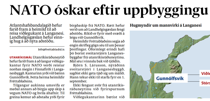 Skjáskot af frétt Fréttablaðsins frá því í morgun.