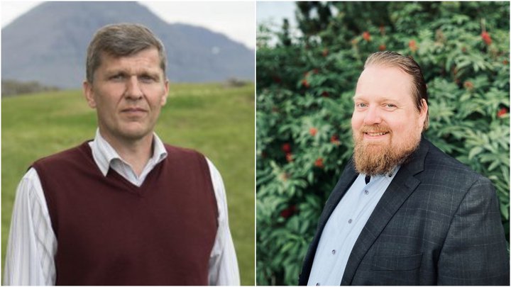 Gauti Jóhannesson (D) og Stefán Bogi Sveinsson (B) leiða flokkana tvo sem mynda meirihluta.