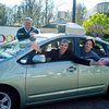 Google hefur þróað sjálfakandi bíl. Hér sást stofnendur fyrirtækisins, þeir Larry Page og Sergey Brin, um borð í einum slíkum