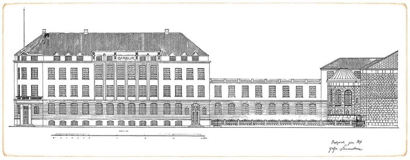 Teikning Guðjóns Samúelssonar.