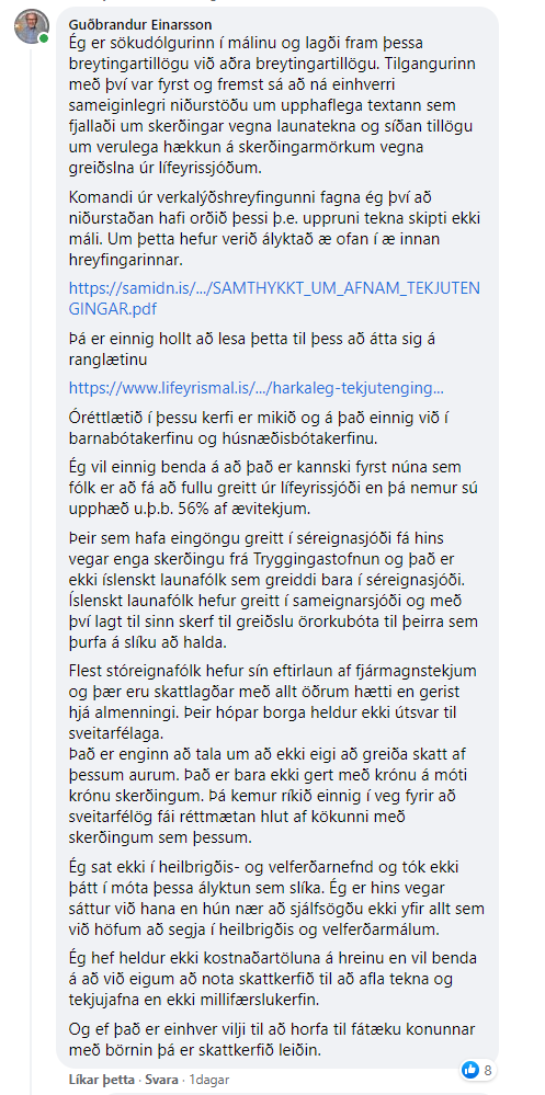 Innlegg Guðbrands Einarssonar.