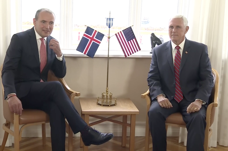Frá opinberri heimsókn Mike Pence, varaforseta Bandaríkjanna, til Íslands.