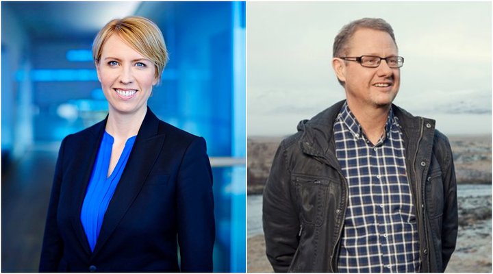 Guðrún Johnsen formaður Íslandsdeildar TI og Árni Múli Jónasson framkvæmdastjóri Íslandsdeildar TI.
